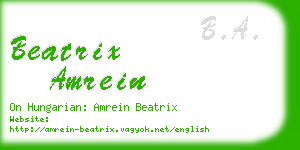 beatrix amrein business card